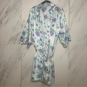 Vintage Secret Treasures Silky Floral Kimono Robe SZ L